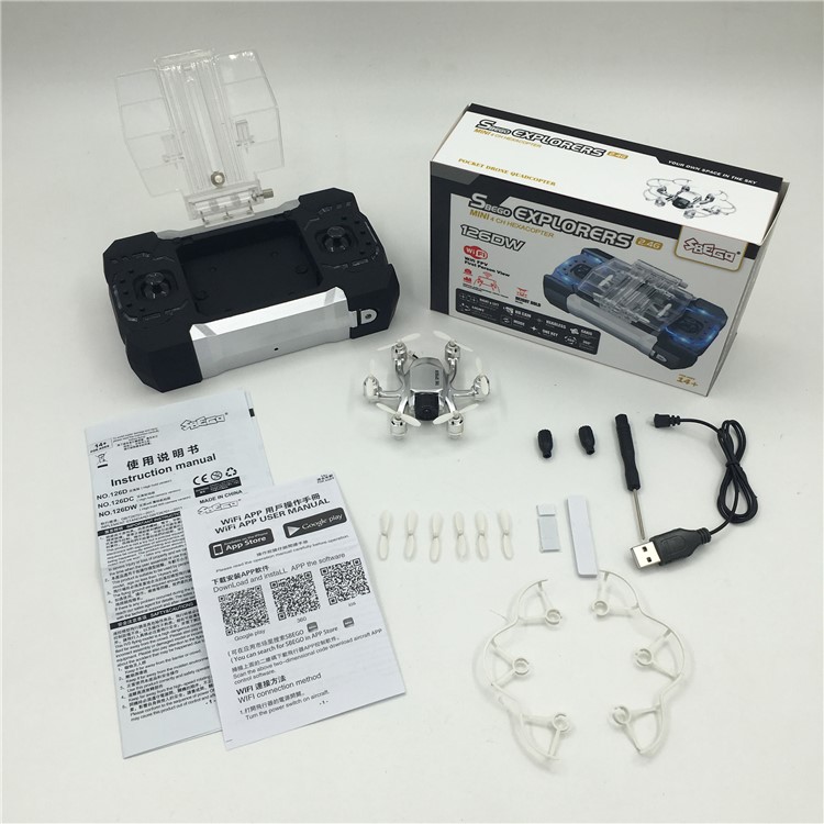 SBEGO 126DW Mini Drone 0.3MP HD Camera 2.4GHz 4CH 6 Axis LED WiFi FPV RC Hexacopter - White-16
