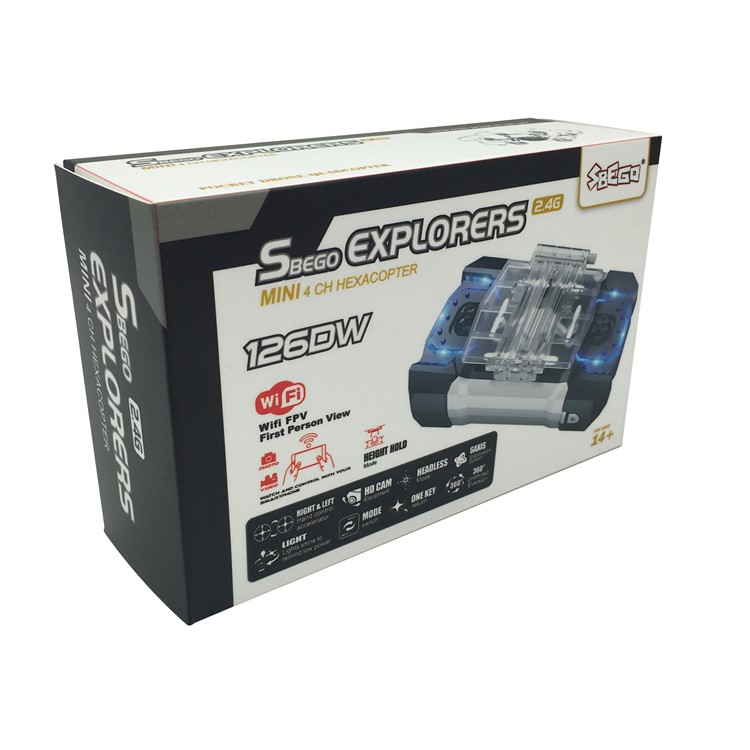 SBEGO 126DW Mini Drone 0.3MP HD Camera 2.4GHz 4CH 6 Axis LED WiFi FPV RC Hexacopter - White-17