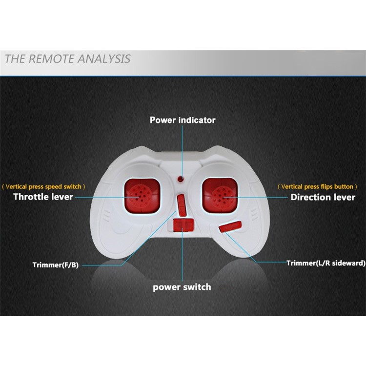 ATTOP A11 Handheld 2,4G Mini-Quadrotor RC Hubschrauber Mit 360 ° Flip 3 Verschiedene Geschwindigkeit Headless-Modus - Rot-5