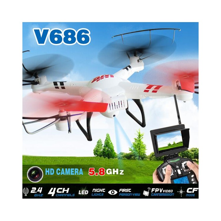 WLTOYS V686G 2.4G 4CH 6 Axis Gyro RC Quadcopter with HD Camera & 5.8G FPV Real Time Transmission - EU Plug-1
