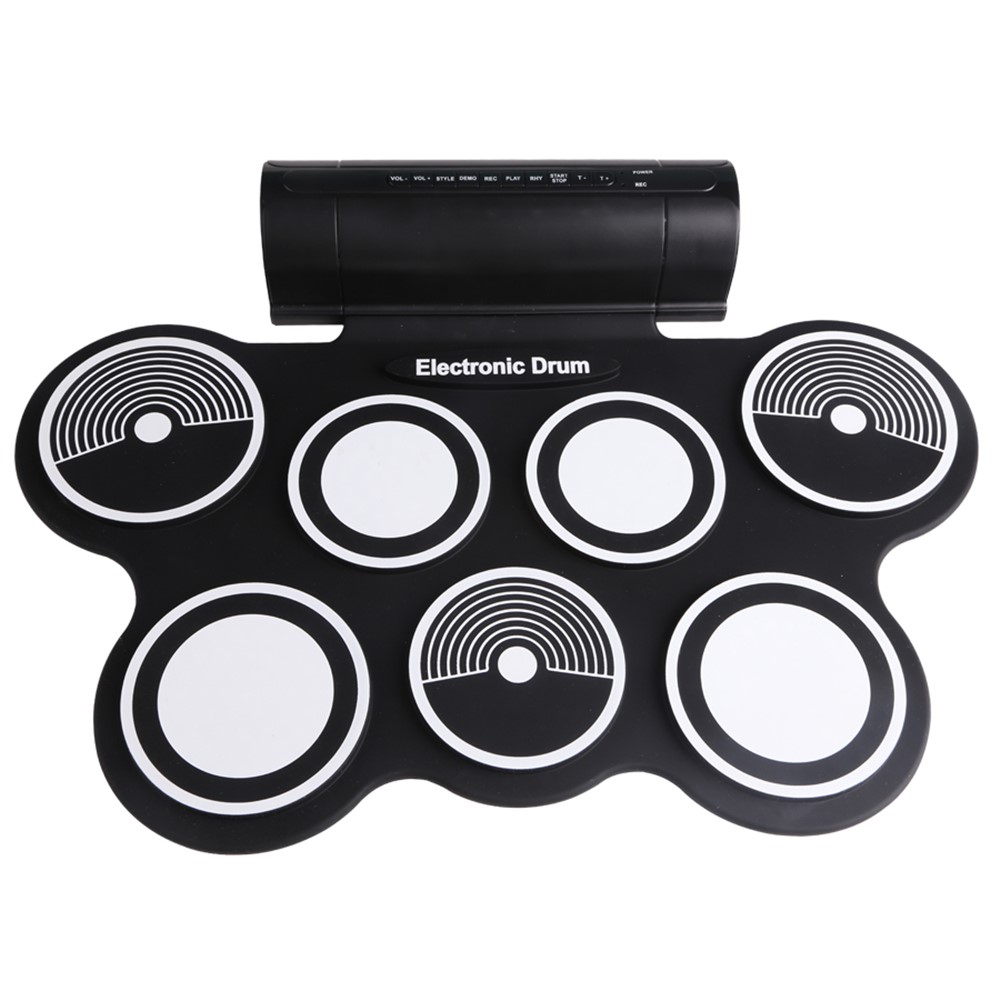 W759 Roll Up Silicone Electronic Drum Pad Kit with Speaker (CE/RoHS Certification) - UK Plug-2