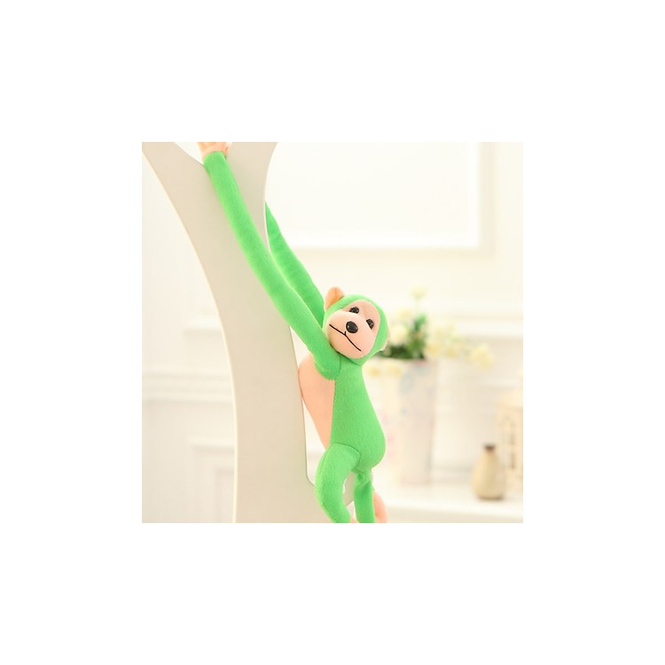 90cm Plush Long Arm Hanging Monkey Doll Toy (No Talking) - Green-1