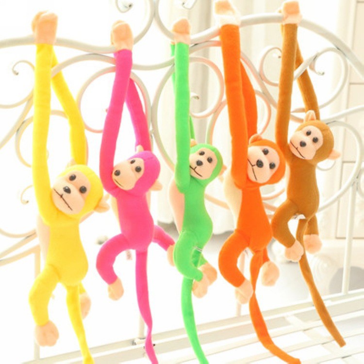 90cm Plush Long Arm Hanging Monkey Doll Toy (No Talking) - Green-3