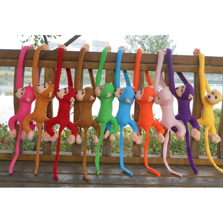90cm Plush Long Arm Hanging Monkey Doll Toy (No Talking) - Green-7