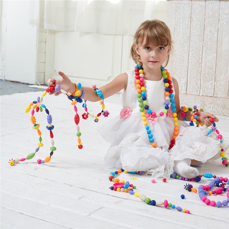 NUKIED 528Pcs/Set-Pop-Arty-Perlen Snap-Together Kinder-DIY-Pop-Perlen-Spielzeug-Kit NK6632-2