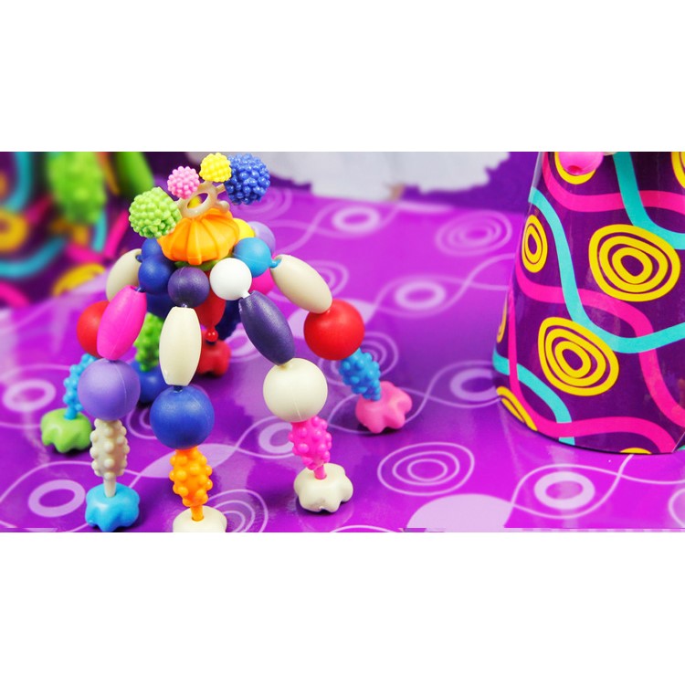 NUKIED 528Pcs/Set-Pop-Arty-Perlen Snap-Together Kinder-DIY-Pop-Perlen-Spielzeug-Kit NK6632-5