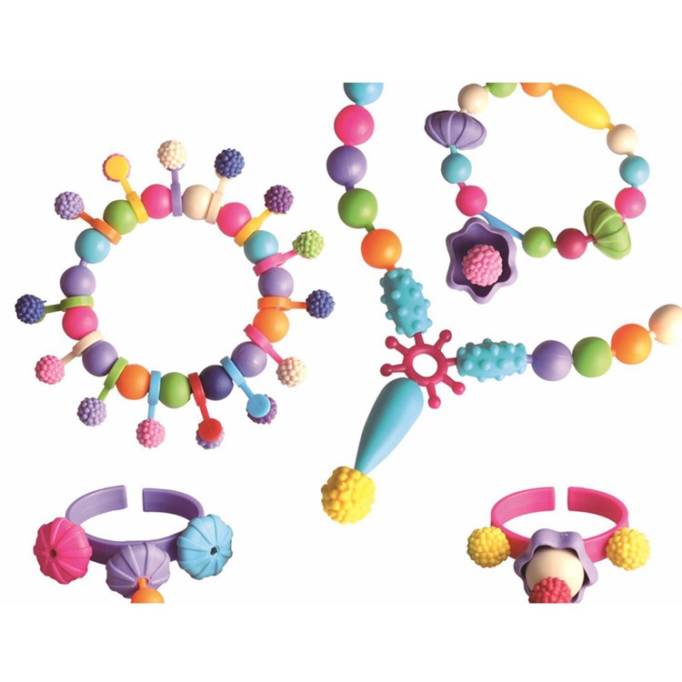 NUKIED 528Pcs/Set-Pop-Arty-Perlen Snap-Together Kinder-DIY-Pop-Perlen-Spielzeug-Kit NK6632-9