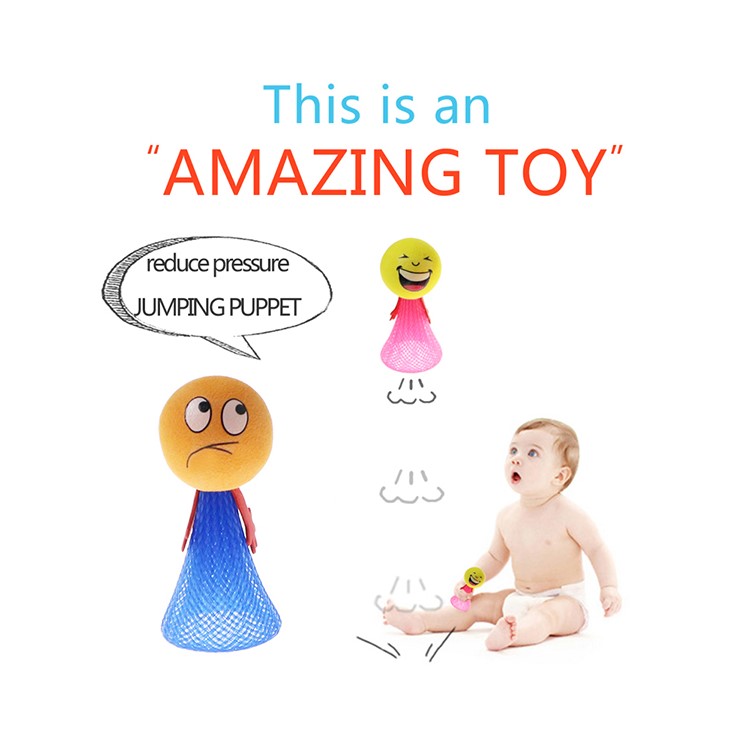 10PCS/Lot Bouncing Jump Elf Spring People Kids Children Doll Relieve Stress Toy - Random-5