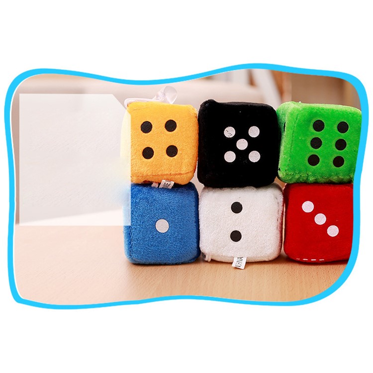 Soft Plush Dice Hanging Dice White Dots Fuzzy Dice Hanging Toy ...