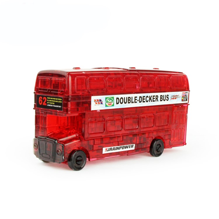 COOLPLAY DIY 3D Crystal Puzzle Assembly Double Decker Bus Model - Red-1