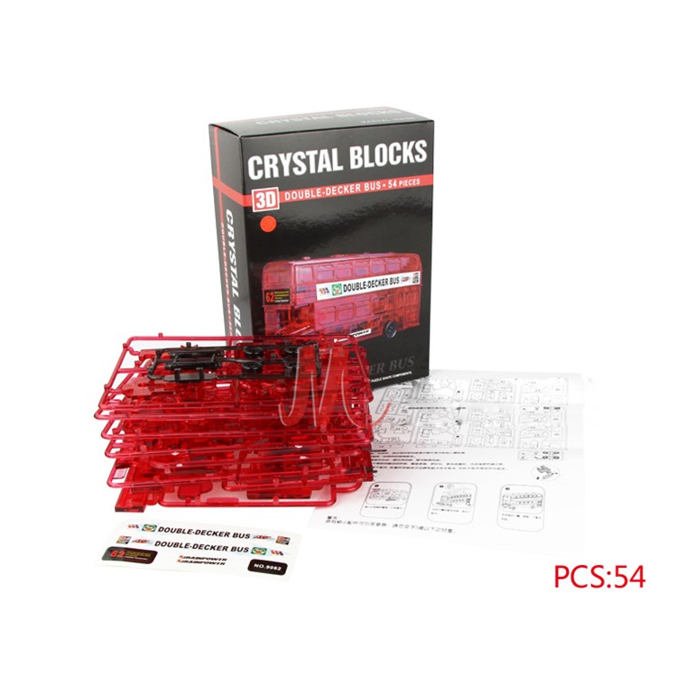 COOLPLAY DIY 3D Crystal Puzzle Assembly Double Decker Bus Model - Red-4