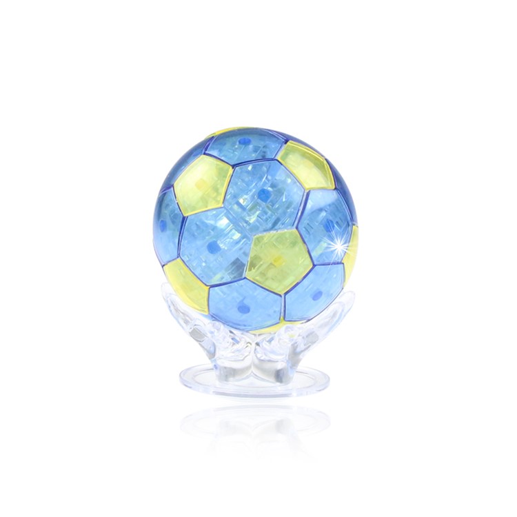 COOLPLAY Plastic Crystal Puzzle Clear Football 3D Model Building Blocks - Blue-1