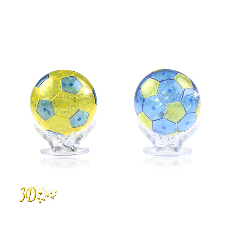 COOLPLAY Plastic Crystal Puzzle Clear Football 3D Model Building Blocks - Blue-2