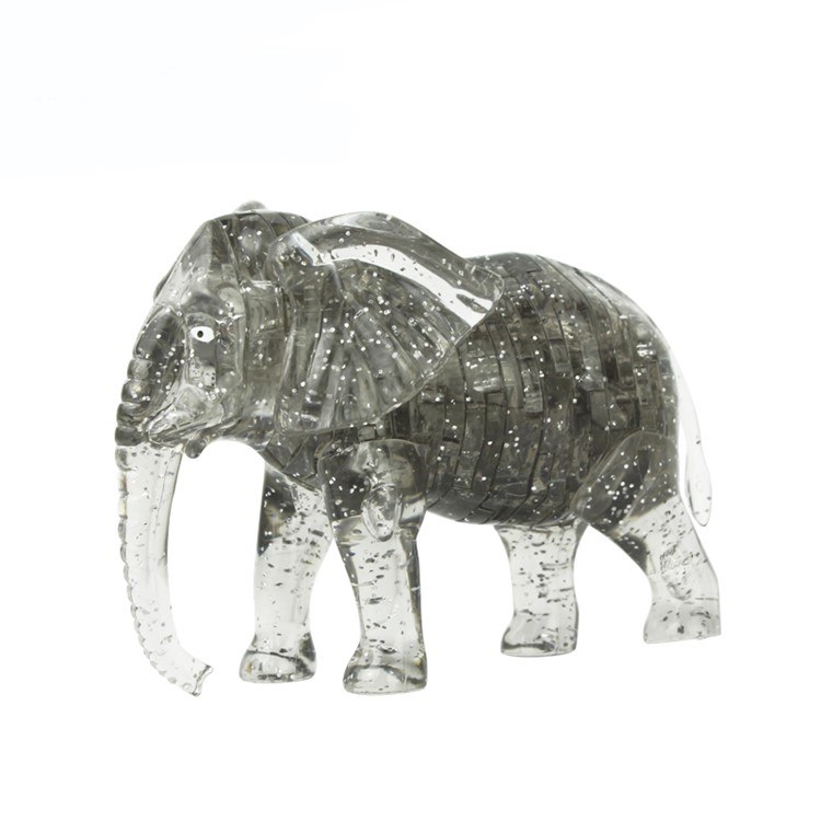 COOLPLAY DIY 3D Crystal Puzzle Assembly Elephant Pattern Model - Grey-1