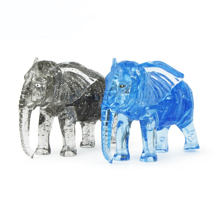 COOLPLAY DIY 3D Crystal Puzzle Assembly Elephant Pattern Model - Grey-5