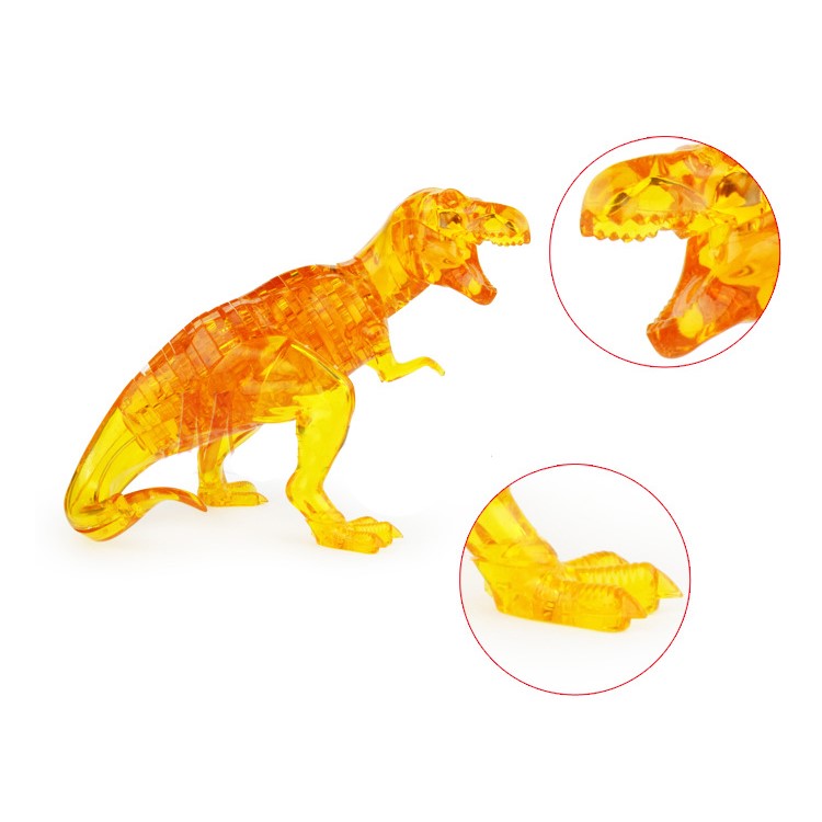 COOLPLAY Dinosaur Pattern DIY 3D Crystal Block Puzzle Model - Yellow-2