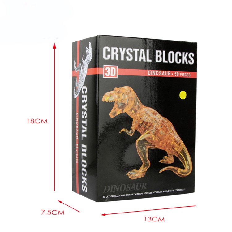 COOLPLAY Dinosaur Pattern DIY 3D Crystal Block Puzzle Model - Yellow-5