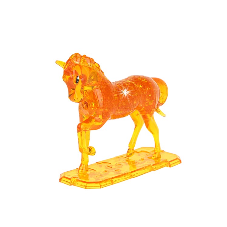 COOLPLAY Horse Pattern DIY 3D Crystal Block Puzzle Model - Yellow-1