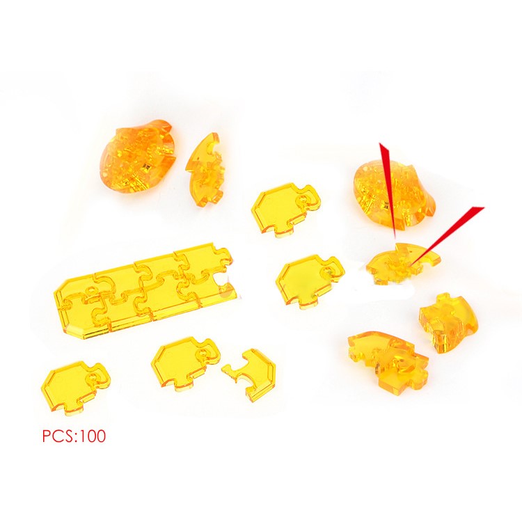 COOLPLAY Horse Pattern DIY 3D Crystal Block Puzzle Model - Yellow-3