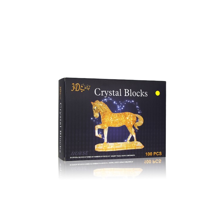 COOLPLAY Horse Pattern DIY 3D Crystal Block Puzzle Model - Yellow-4