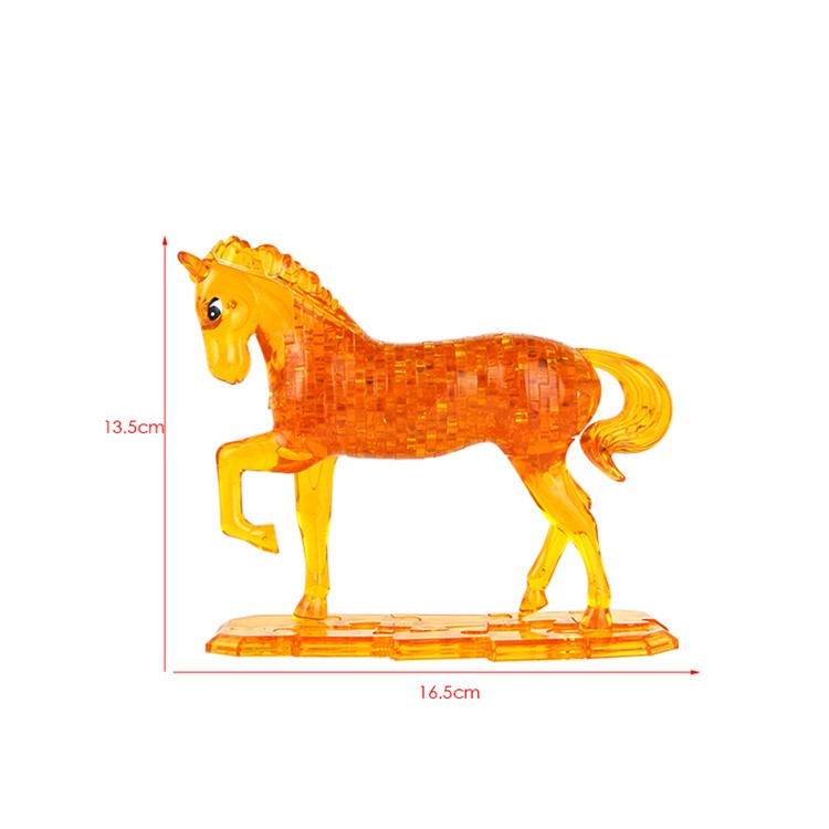 COOLPLAY Horse Pattern DIY 3D Crystal Block Puzzle Model - Yellow-5