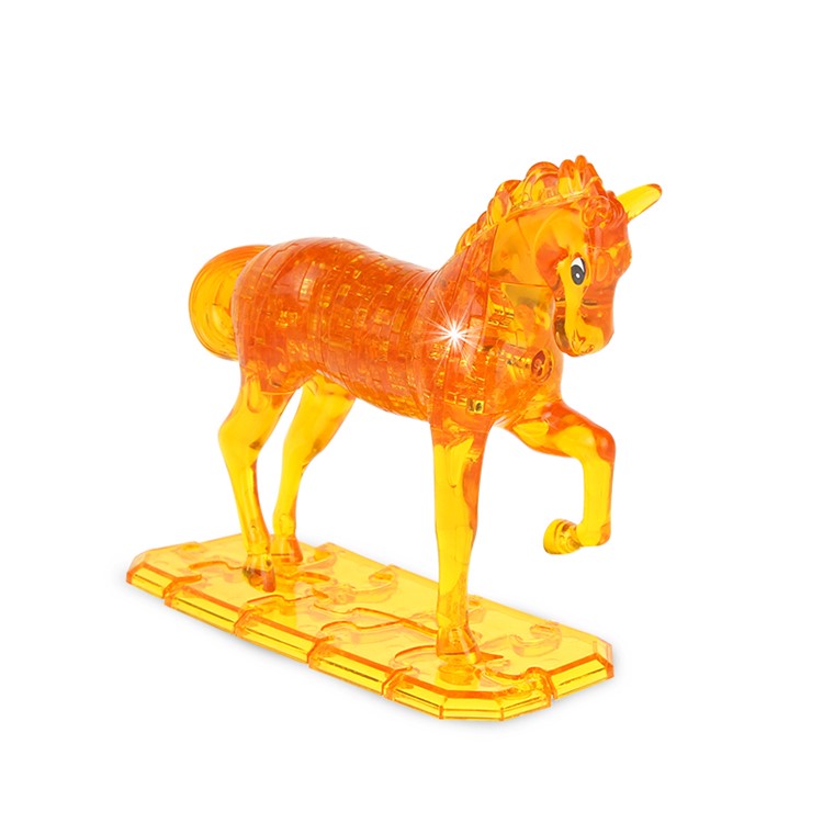 COOLPLAY Horse Pattern DIY 3D Crystal Block Puzzle Model - Yellow-6