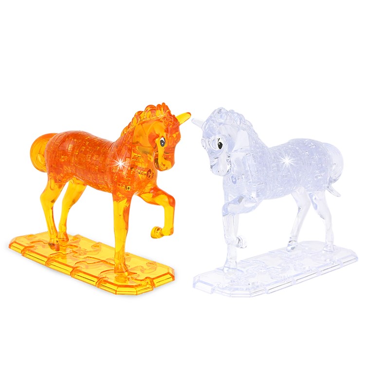 COOLPLAY Horse Pattern DIY 3D Crystal Block Puzzle Model - Yellow-7