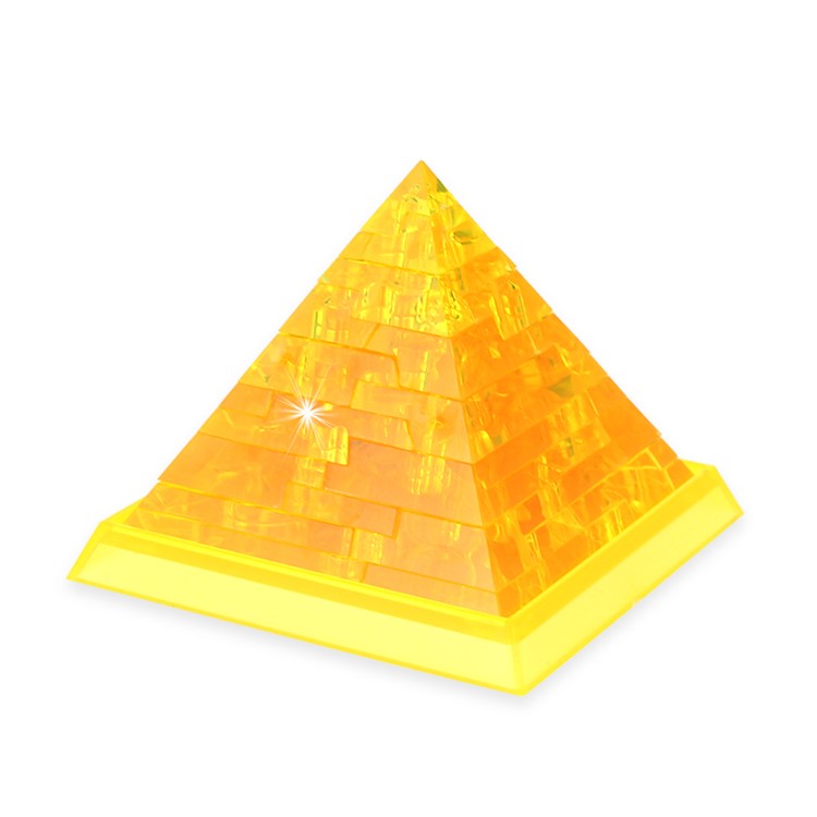 COOLPLAY Plastic Crystal Pyramid Puzzle Clear 3D Model Building Blocks - Yellow-3