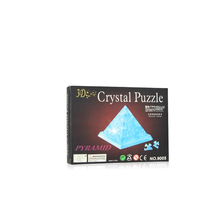 COOLPLAY Plastic Crystal Pyramid Puzzle Clear 3D Model Building Blocks - Yellow-5