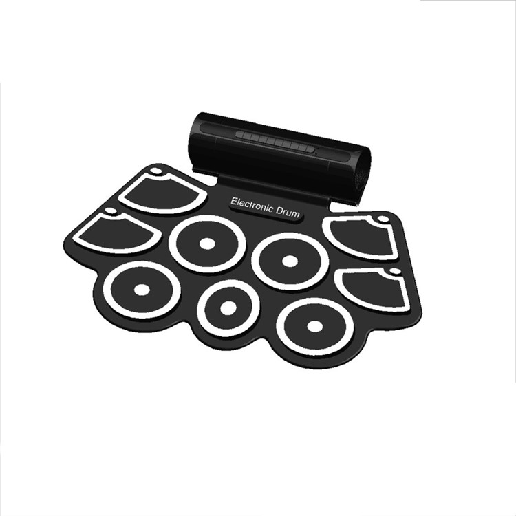 W760 Roll Up USB Silicone Electronic Drum Kit with Drumstick Foot Pedal - UK Plug-2