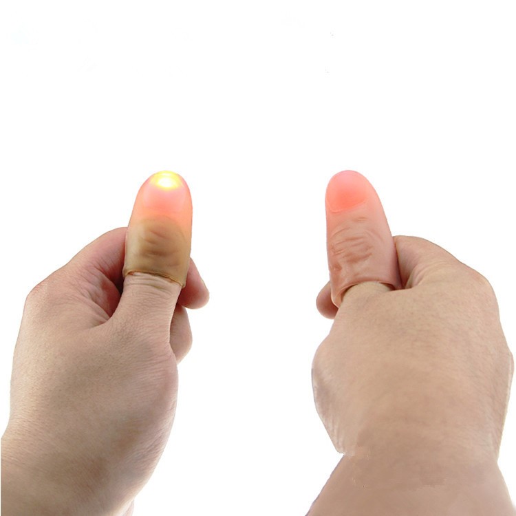 1 Pair Magic Light up Finger Magic Trick LED Finger Lamps - Red-2