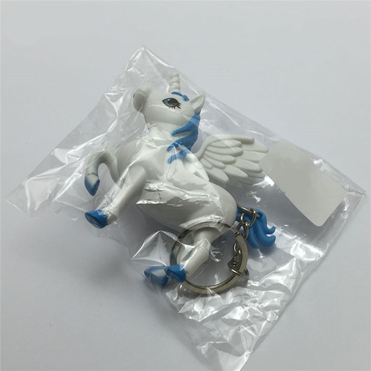 Cute Charm Key Chain Decorative Pendant Unicorn Pattern LED Light and Sound Emitting with Hanging Ring - Pink-12