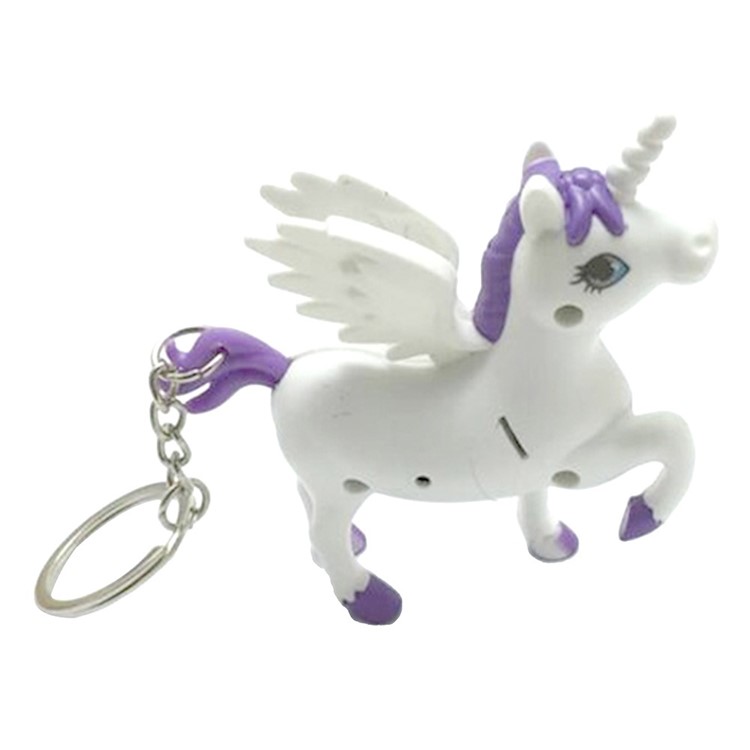 Lovely Key Pendant Unicorn Pattern LED Light and Sound Emitting Key-chain Key Pendant - Purple-1