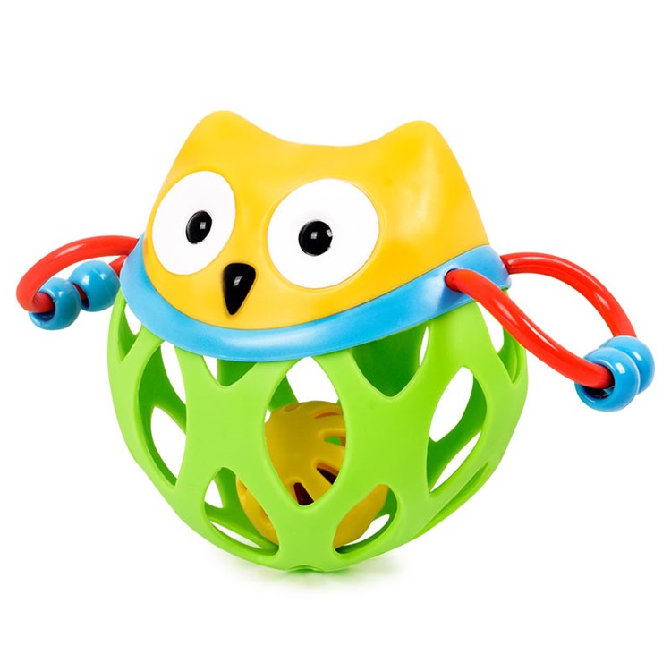 Hand Grasp Soft Teether Ball Cartoon Owl Baby Rattles Tooth Training Safety Non-Toxic Elasticity Baby Toy-2