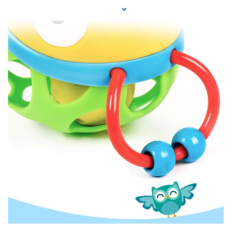 Hand Grasp Soft Teether Ball Cartoon Owl Baby Rattles Tooth Training Safety Non-Toxic Elasticity Baby Toy-3
