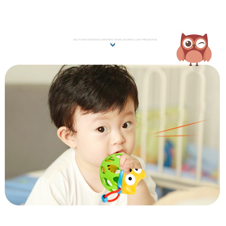 Hand Grasp Soft Teether Ball Cartoon Owl Baby Rattles Tooth Training Safety Non-Toxic Elasticity Baby Toy-8