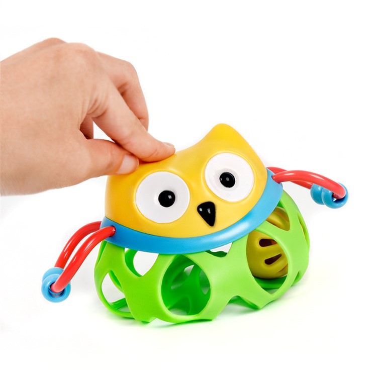 Hand Grasp Soft Teether Ball Cartoon Owl Baby Rattles Tooth Training Safety Non-Toxic Elasticity Baby Toy-9
