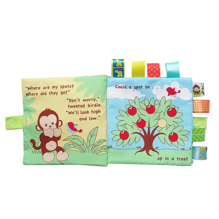 Baby Cloth Book Animal Puzzle Cloth Book Kids Baby Educational Toys Gift - Monkey-3