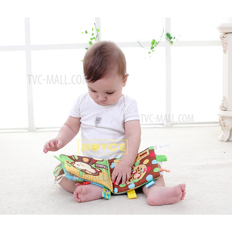 Baby Cloth Book Animal Puzzle Cloth Book Kids Baby Educational Toys Gift - Monkey-6