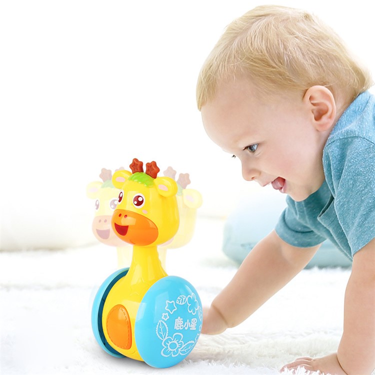 Adorable Cartoon Giraffe Tumbler Toy Educational Toy with Ring Tones for Kids-3