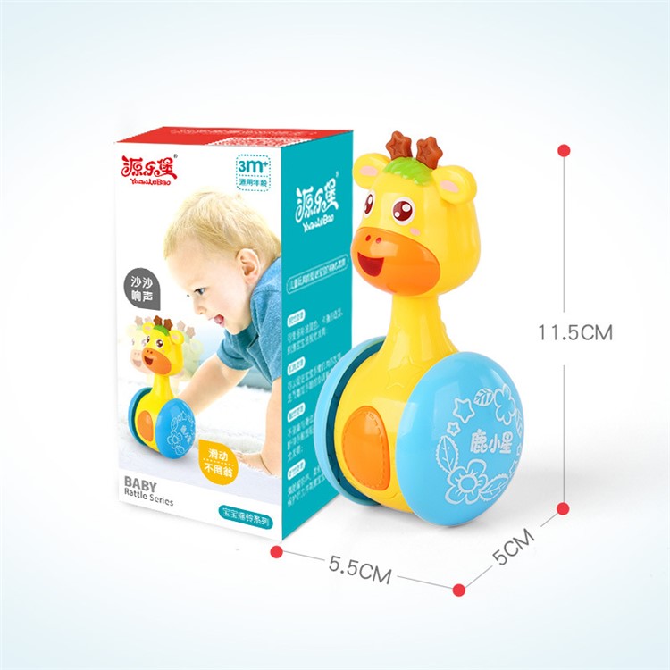 Adorable Cartoon Giraffe Tumbler Toy Educational Toy with Ring Tones for Kids-4