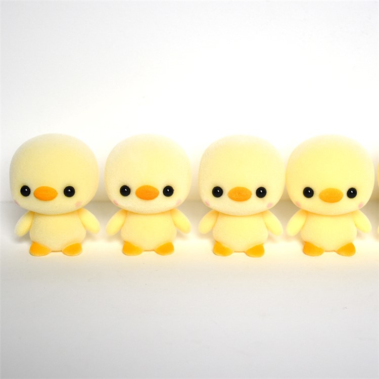Plastic Flocking Duck Doll Small Animal Plush Toys-3