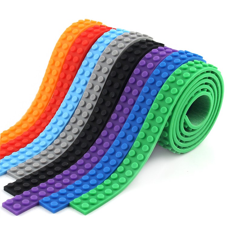 Tape Self Adhesive Loops Building Block Strips for Kids - Grey-2