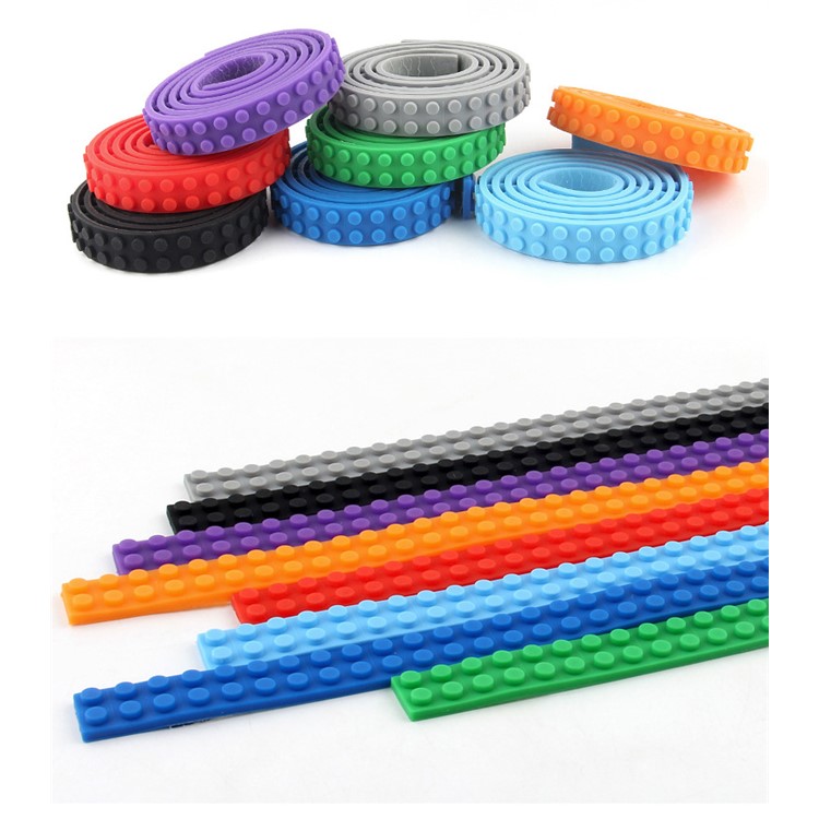 Tape Self Adhesive Loops Building Block Strips for Kids - Grey-3
