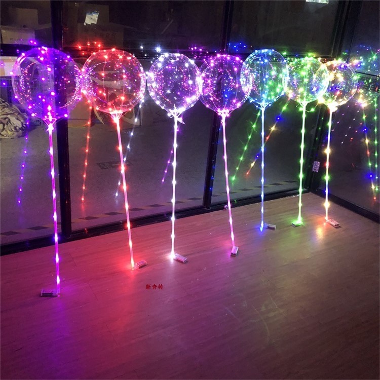 Buy 18 inch Colorful LED Light Up Balloon Luminous LED Bubble Balloon with 70cm Stick