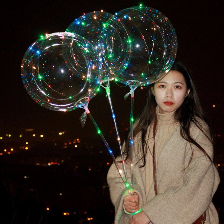 Bunte LED Leuchten 18 Zoll Ballon Mit Sticks Premium 3M LED Lichterketten-4