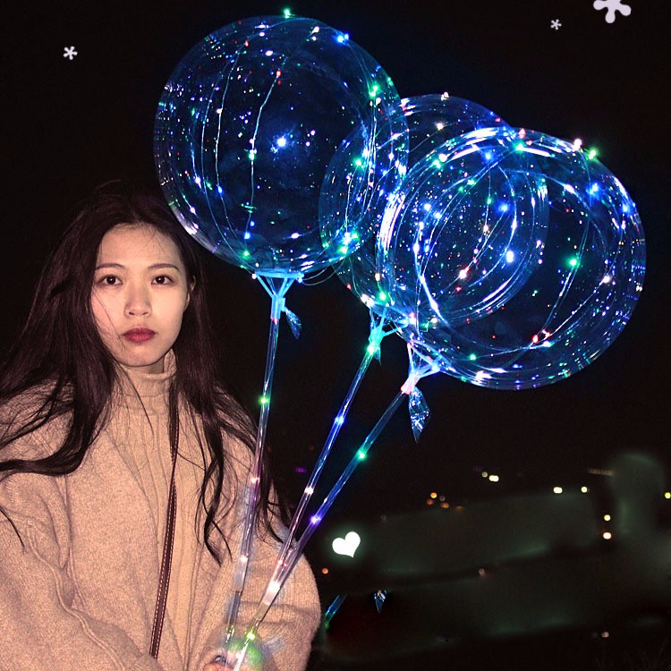 Bunte LED Leuchten 18 Zoll Ballon Mit Sticks Premium 3M LED Lichterketten-5