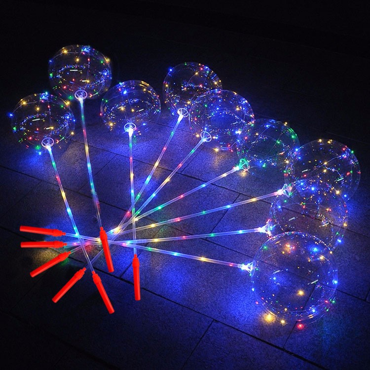 Bunte LED Leuchten 18 Zoll Ballon Mit Sticks Premium 3M LED Lichterketten-8
