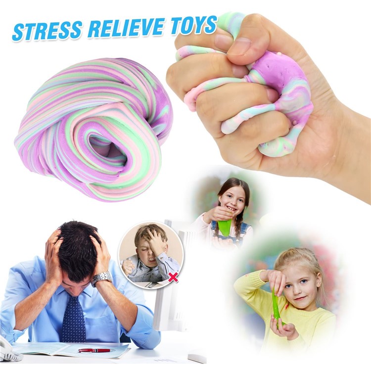 Four Color Fluffy Floam Slime Stress Relief Toy Super Soft and Non-sticky Sludge Toy for Kids and Adults-4