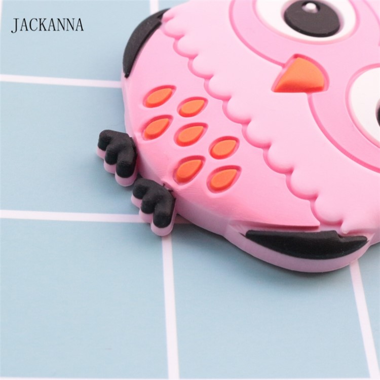 Owl Pattern BPA Free Safe Silicone Baby Chewable Teether - Pink-4
